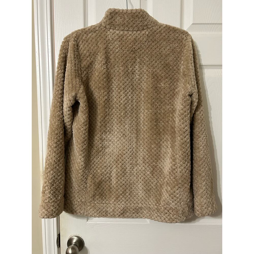 Calvin Klein women’s ivory/cream fuzzy Sherpa full zip jacket, size M - Picture 2 of 9